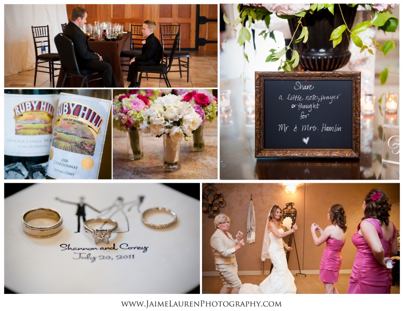 wedding photography details at casa real in livermore california