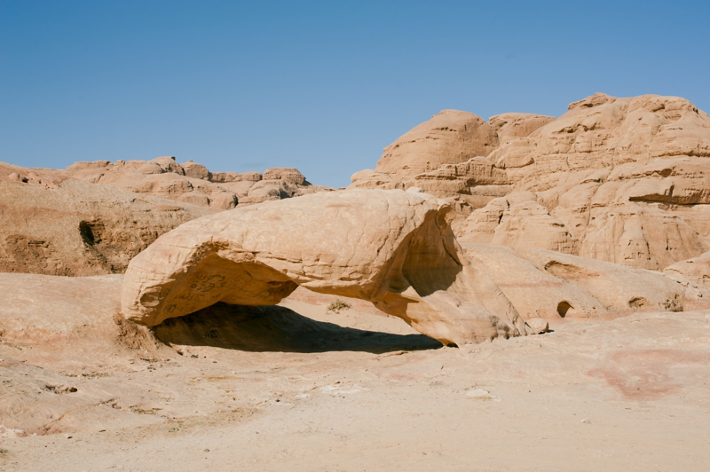 Arched rock in Wadi Rum