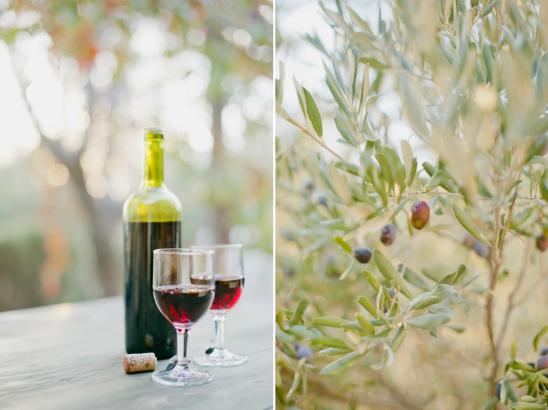 Local Turkish wine and olives